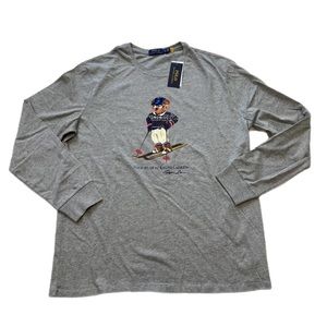 Polo Ralph Lauren Long Sleeve Bear T-Shirt Grey 2XL NWT’
